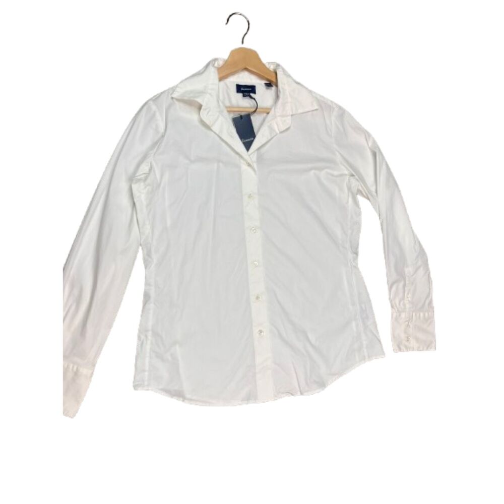 Façonnable NWT White Stretch Button Down Shirt 17 44 Long Sleeve Men’s Large